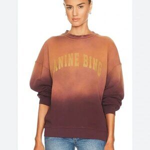 NWOT Anine Bing Harvey Sweatshirt Washed Faded Burgundy size XS